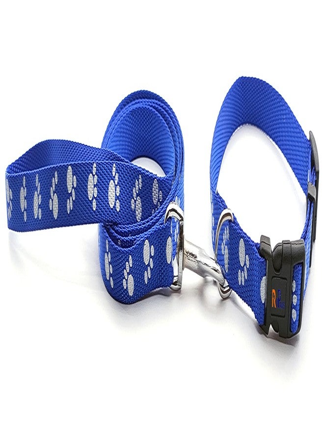 Pups&Pets طقم طوق ومقود من النايلون مطبوع عليه شكل مخلب من Pups&Pets، مثالي لجميع سلالات الجراء والكلاب الصغيرة (15 مم، لون أزرق). - Image 4